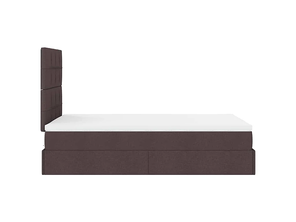 Estrutura de cama otomana com colchão 120x190cm castanho escuro