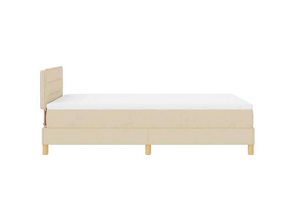 Boxspringbett mit Kissen mit Kopfteil Creme 120 x 200 cm Stoff