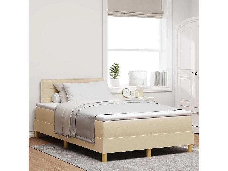 Boxspringbett mit Matratze Creme 120 x 200 cm Stoff