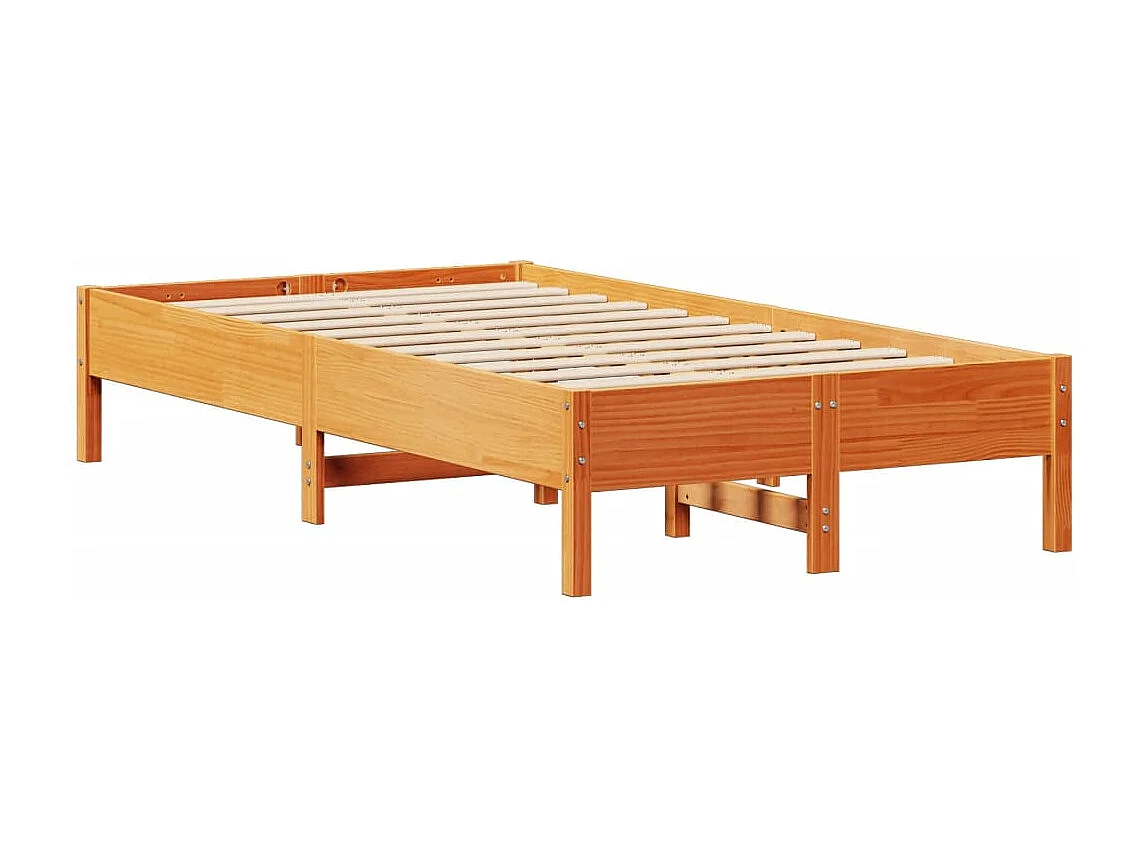Cadre de lit sans matelas cire marron 120x200cm bois pin massif