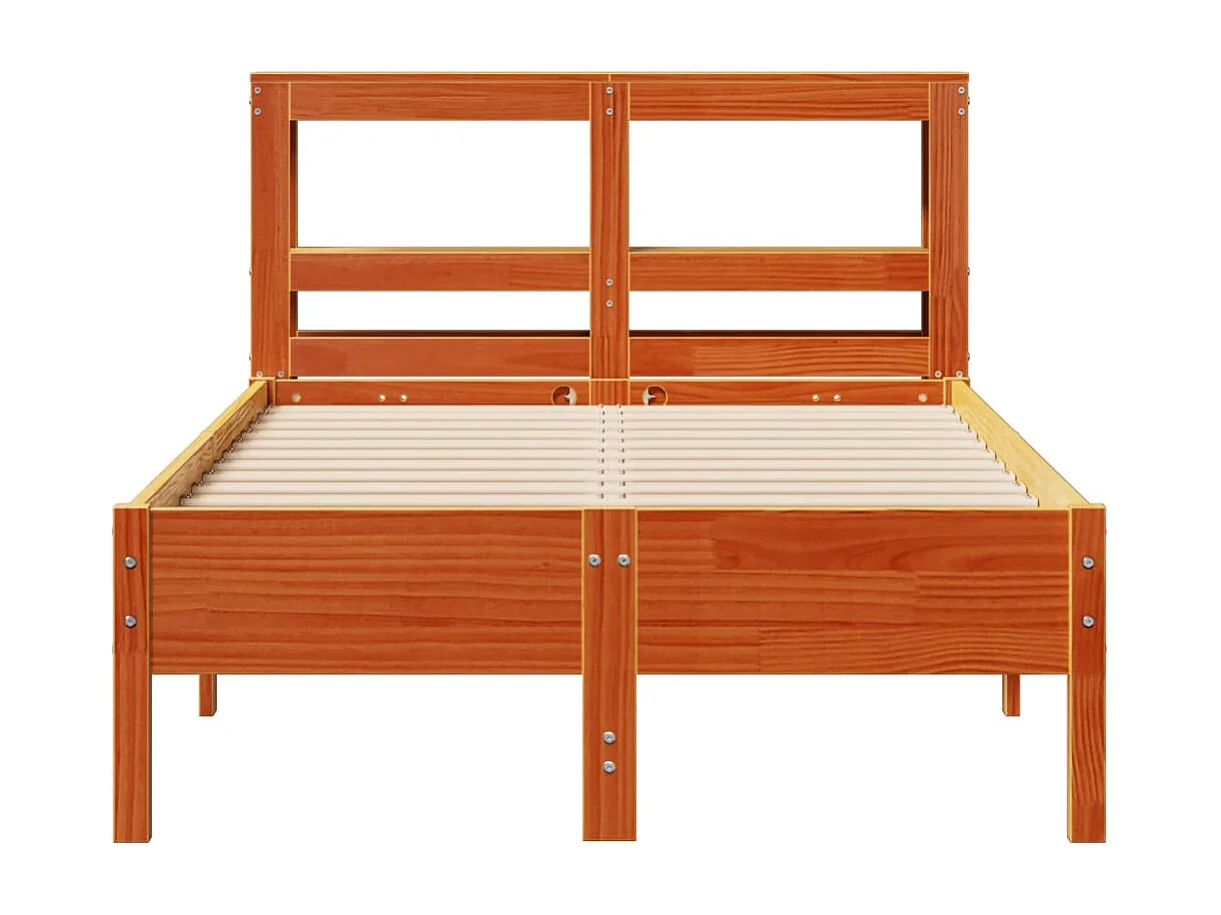 Letto senza Materasso Marrone Cera 120x200 cm in Legno di Pino