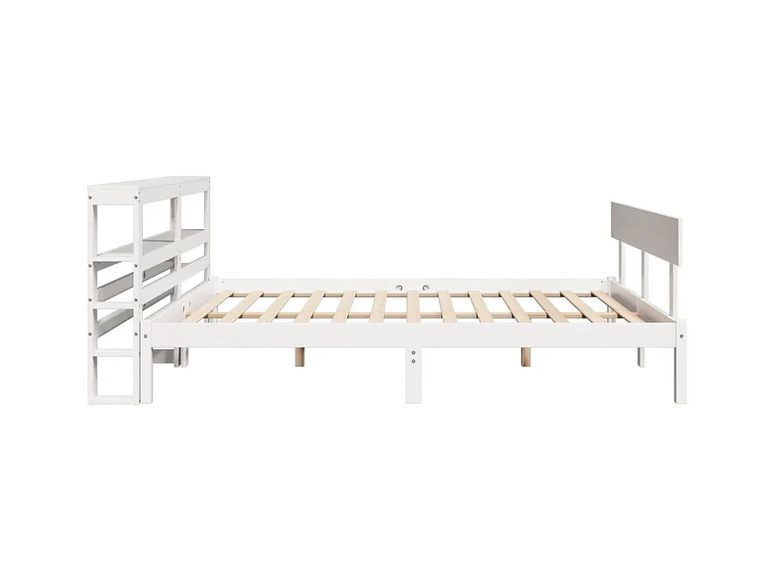 Cadre de lit sans matelas blanc 120x190 cm bois de pin massif