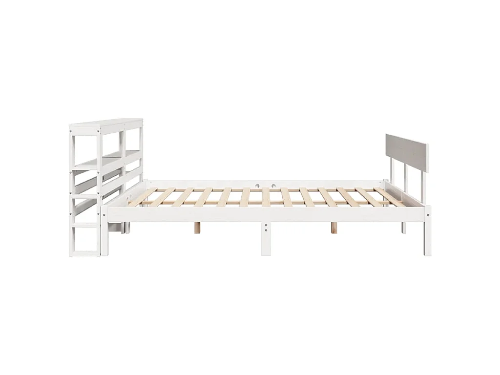 Bedframe zonder matras massief grenenhout wit 120x190 cm