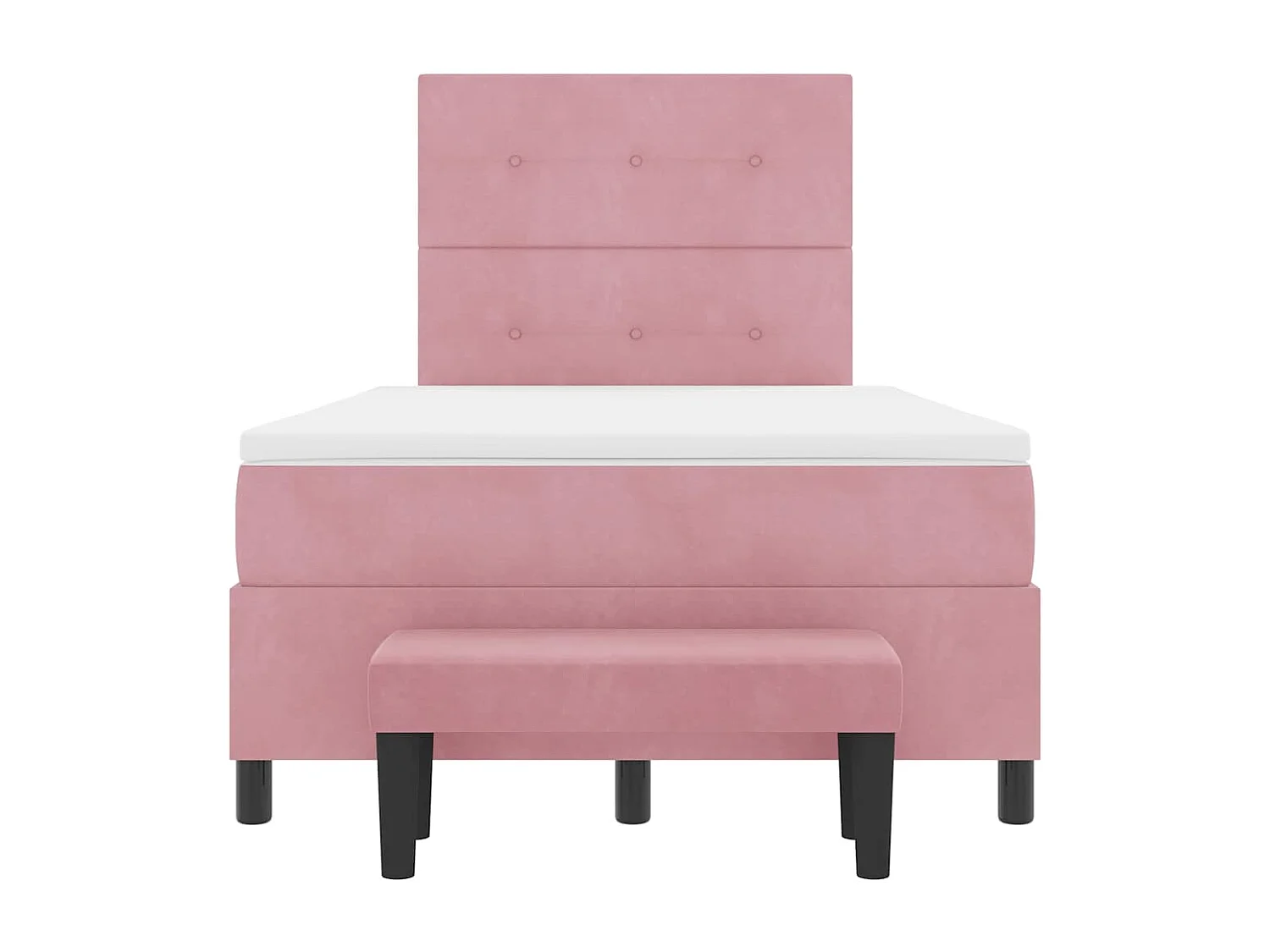 Lit à ressorts avec matelas Rose 120 x 190 cm Velours