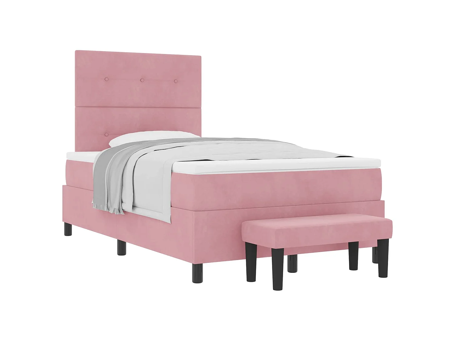 Boxspringbett mit Kopfteil Rosa 190 x 120 cm Samt