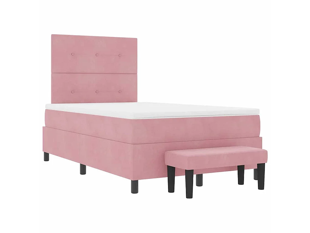 Boxspringbett mit Kopfteil Rosa 190 x 120 cm Samt