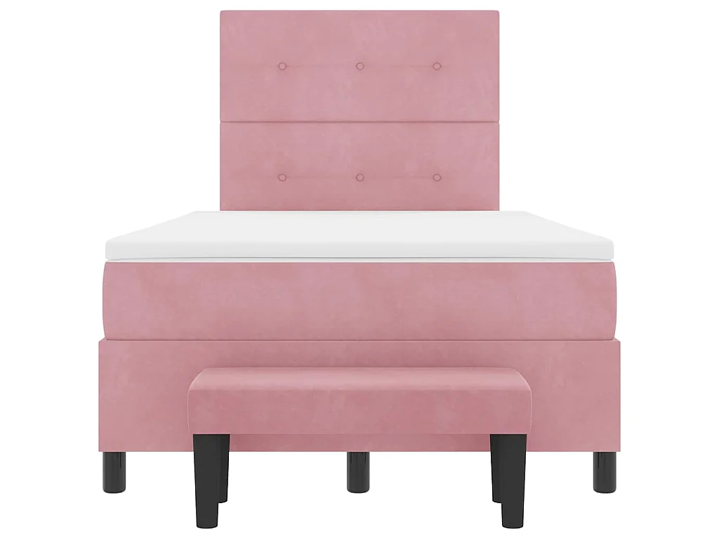 Boxspringbett mit Kopfteil Rosa 190 x 120 cm Samt