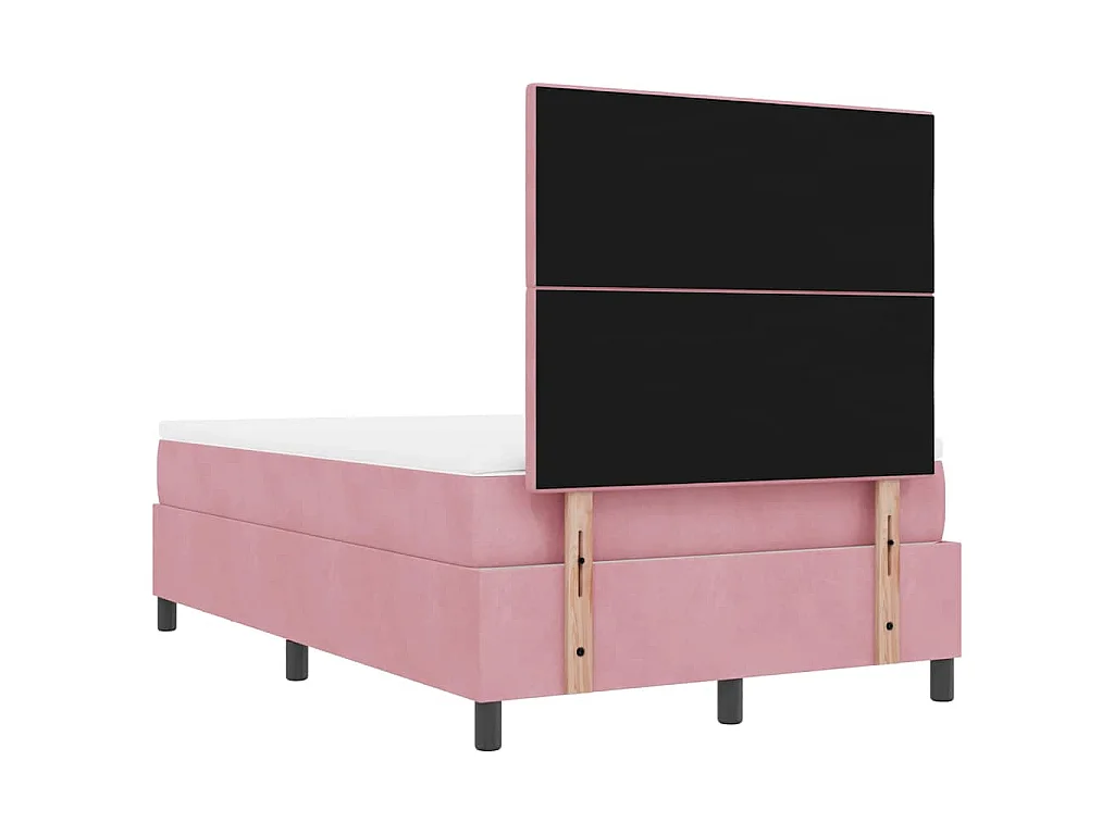 Boxspringbett mit Kopfteil Rosa 190 x 120 cm Samt