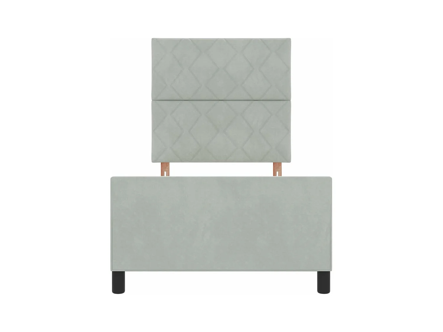 Estrutura da Cama Cinzento-claro 100 x 200 cm Veludo