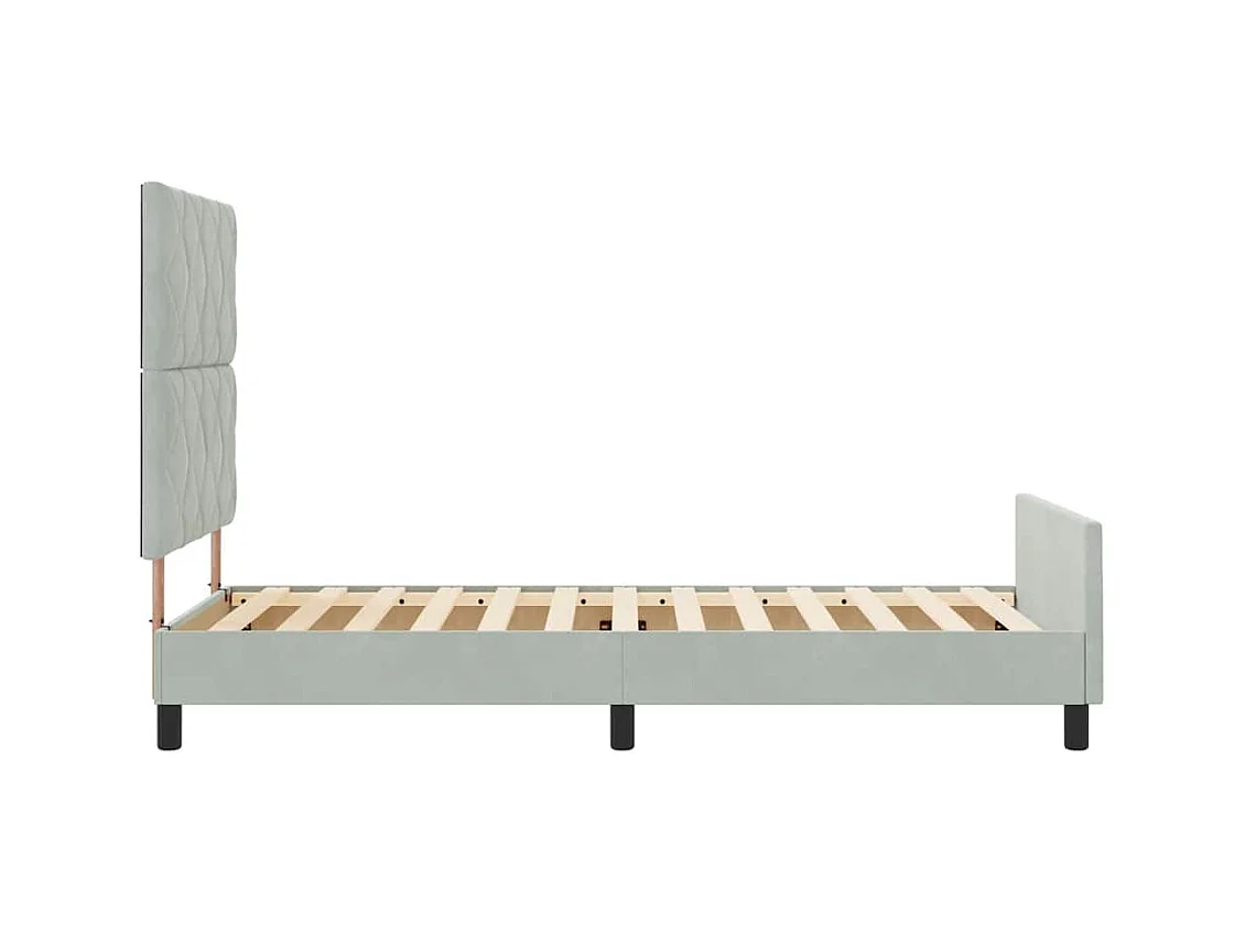 Estrutura da Cama Cinzento-claro 100 x 200 cm Veludo