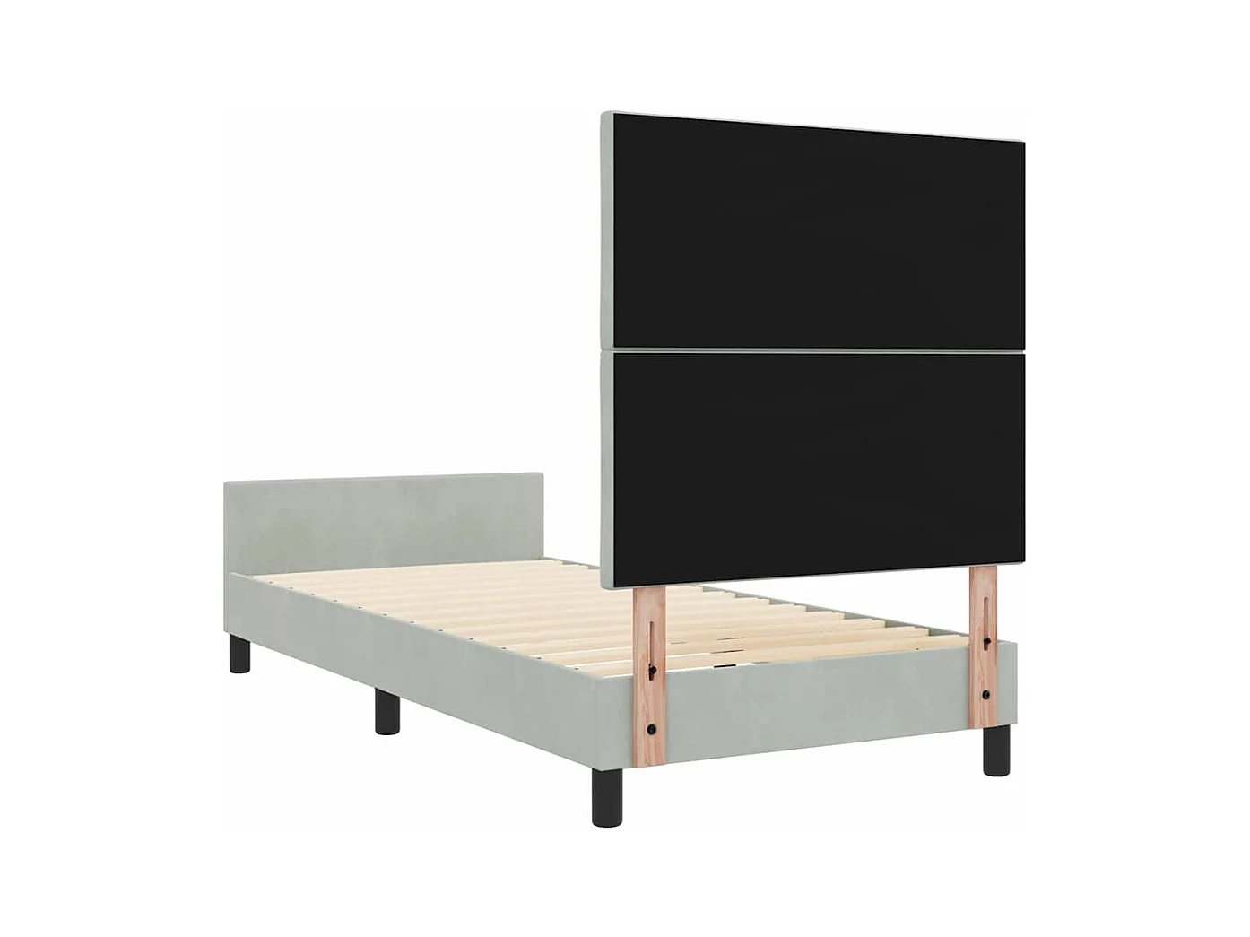 Estrutura da Cama Cinzento-claro 100 x 200 cm Veludo