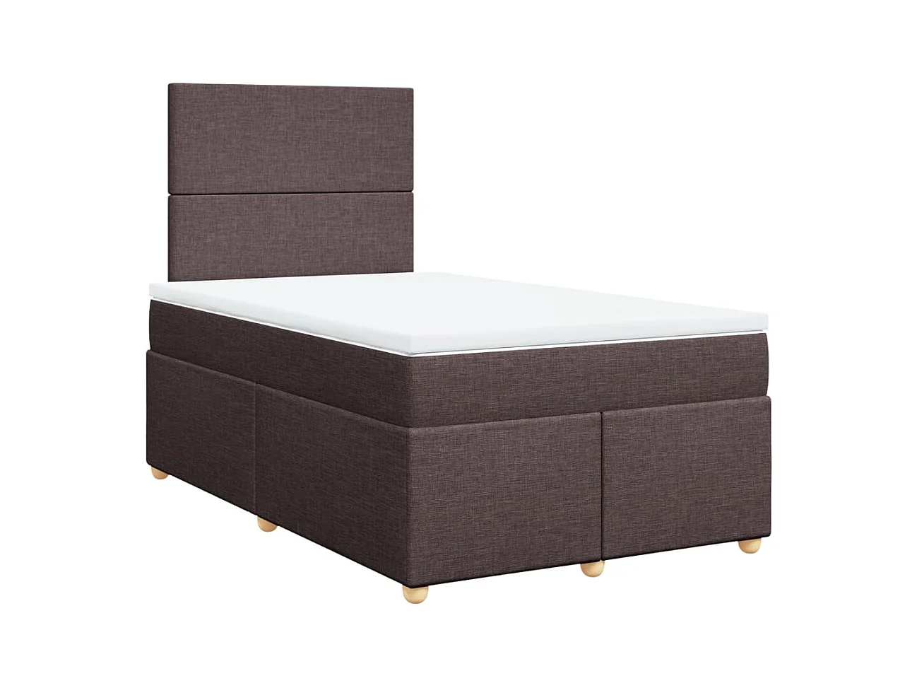 Sommier à lattes de lit et matelas marron foncé 120x190cm tissu