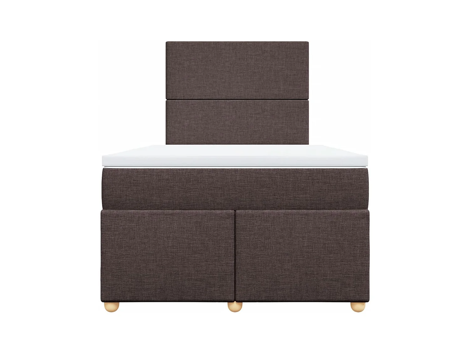 Sommier à lattes de lit et matelas marron foncé 120x190cm tissu