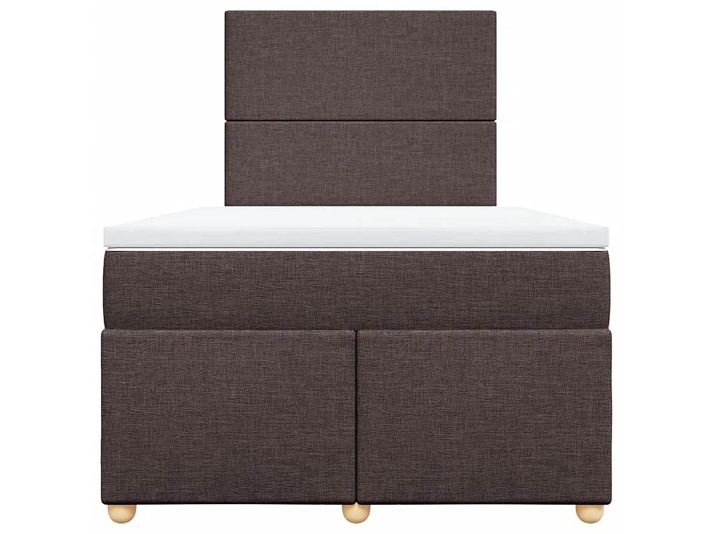 Sommier à lattes de lit et matelas marron foncé 120x190cm tissu