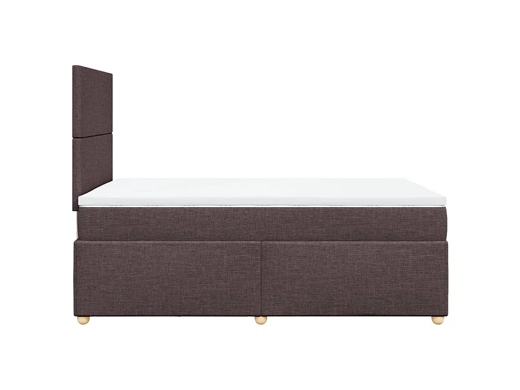 Sommier à lattes de lit et matelas marron foncé 120x190cm tissu
