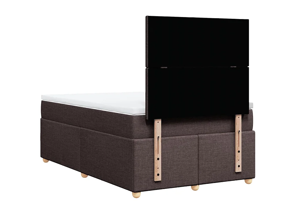 Sommier à lattes de lit et matelas marron foncé 120x190cm tissu
