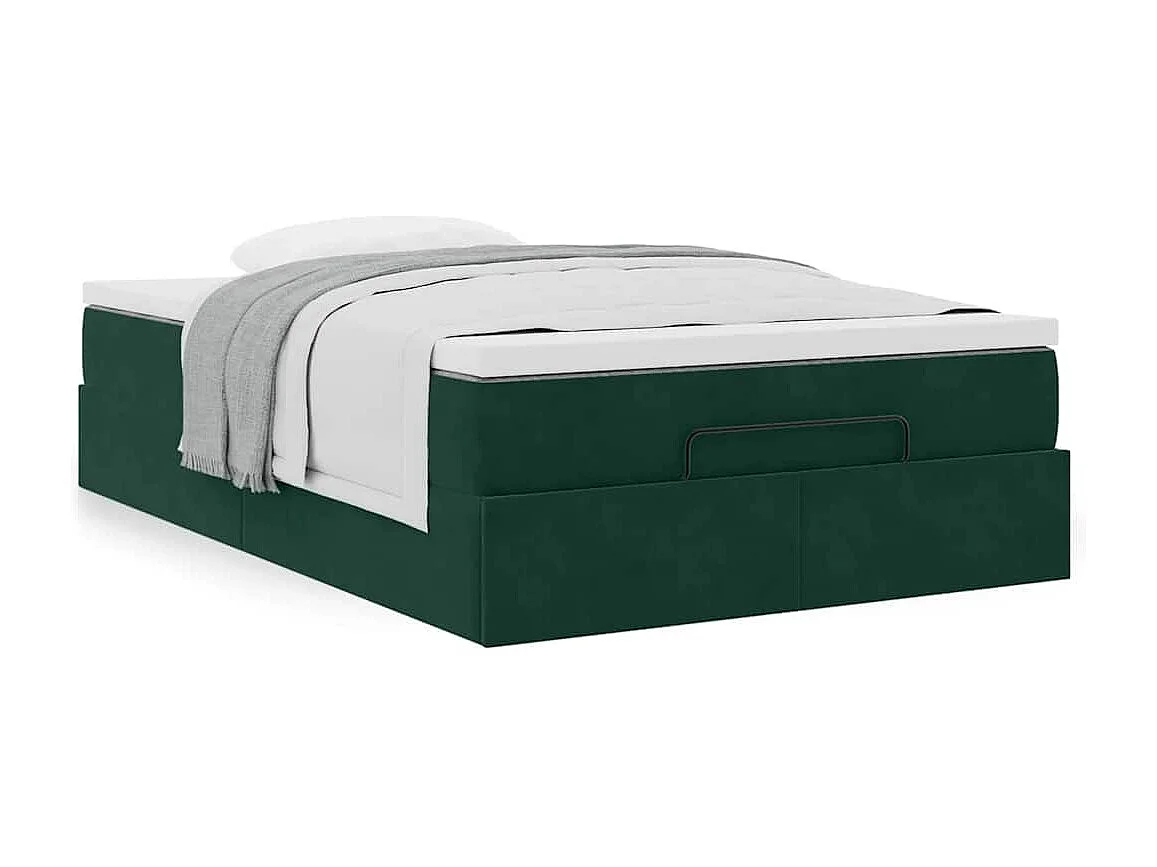 Bed poef met matras 120x190 cm fluweel donkergroen