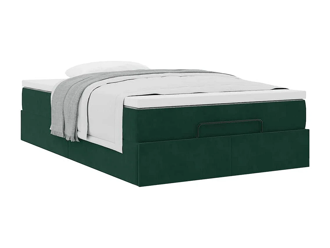 Bed poef met matras 120x190 cm fluweel donkergroen