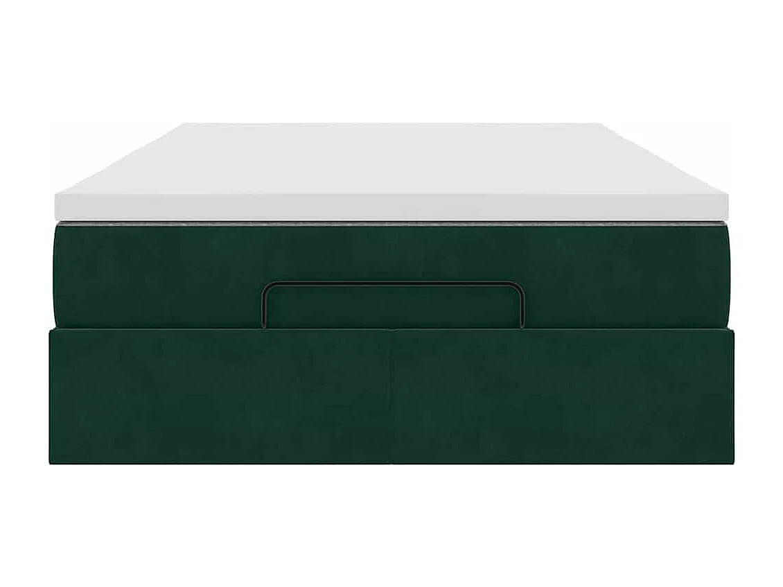 Bed poef met matras 120x190 cm fluweel donkergroen