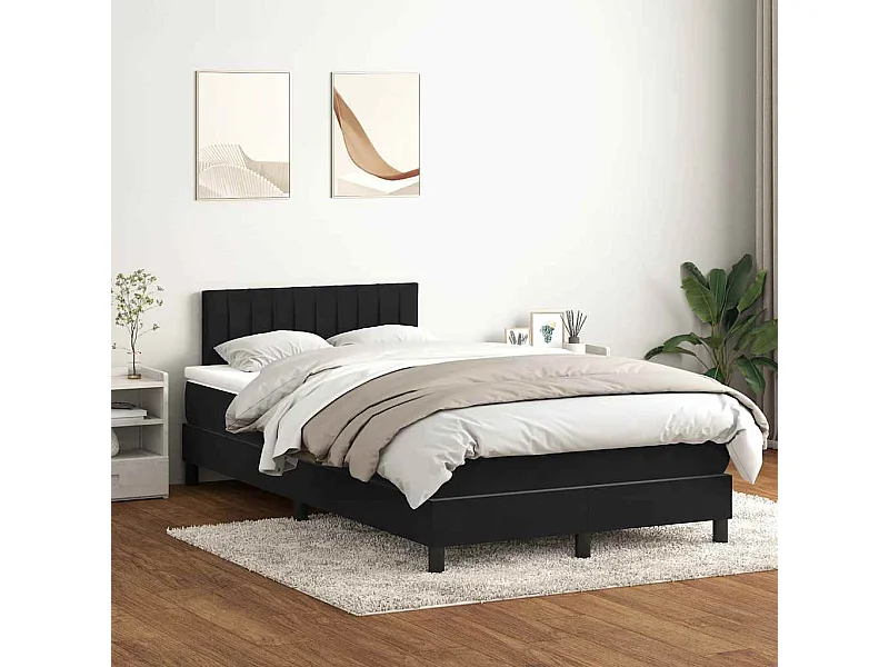 Boxspringbett mit Matratze Schwarz 120x210 cm Samt