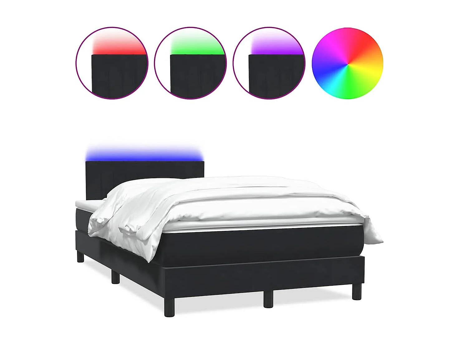 Boxspringbett mit Matratze Schwarz 120x210 cm Samt