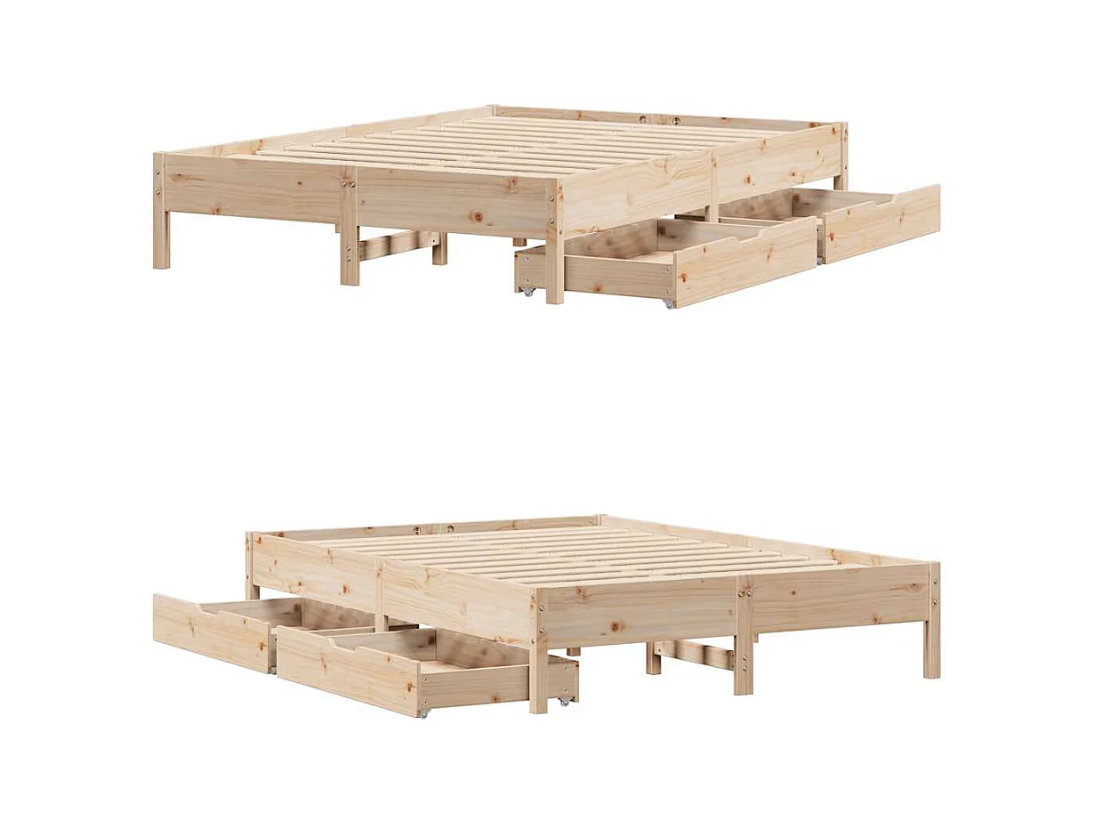 Cadre de lit sans matelas 120x200 cm bois de pin massif