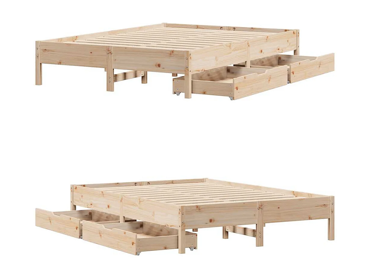 Bedframe zonder matras massief grenenhout 120x200 cm