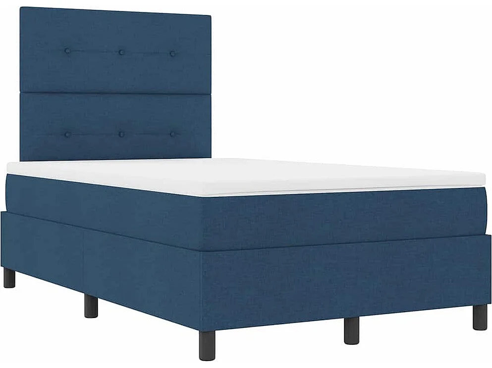 Letto a molle con materasso Blu 120 x 190 cm Tessuto