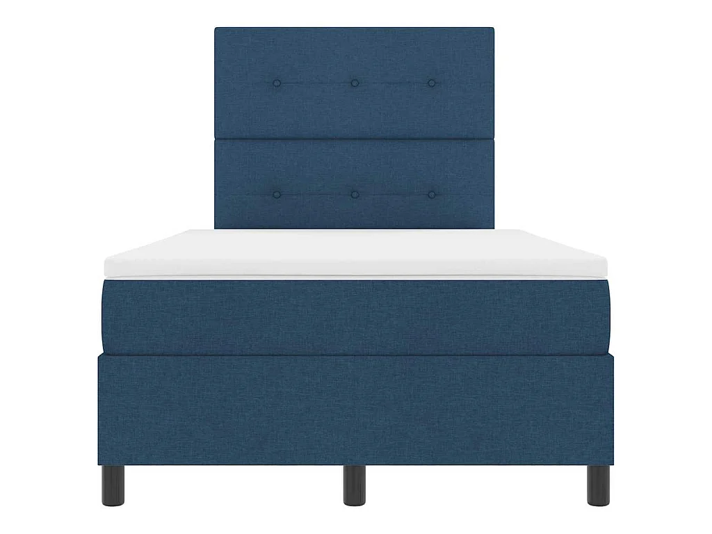 Letto a molle con testiera Blu 120 x 190 cm Tessuto