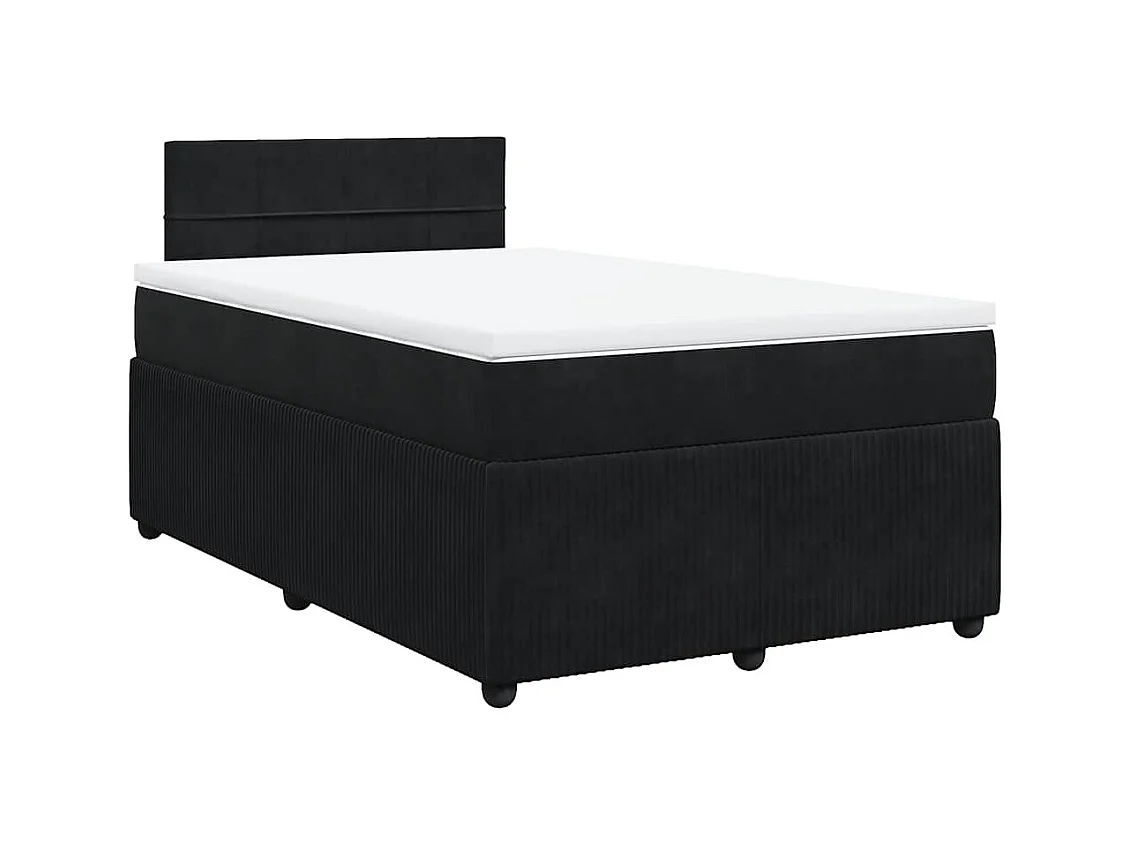 Boxspringbett mit Matratze Schwarz 120x190 cm Samt