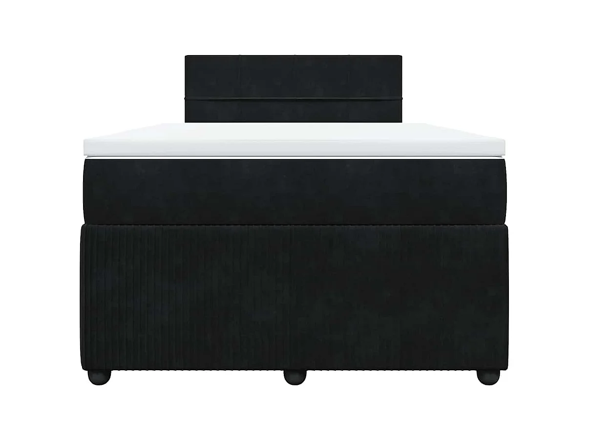Boxspringbett mit Matratze Schwarz 120x190 cm Samt