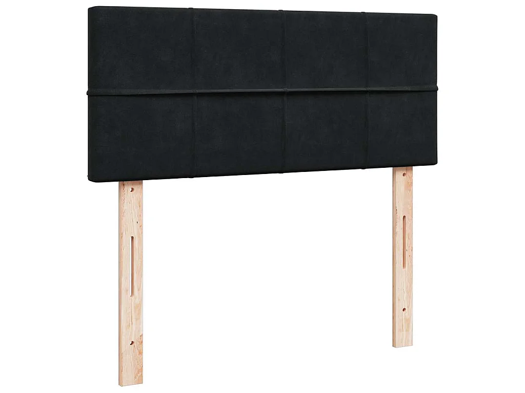 Cama box spring con colchón terciopelo negro 120x190 cm