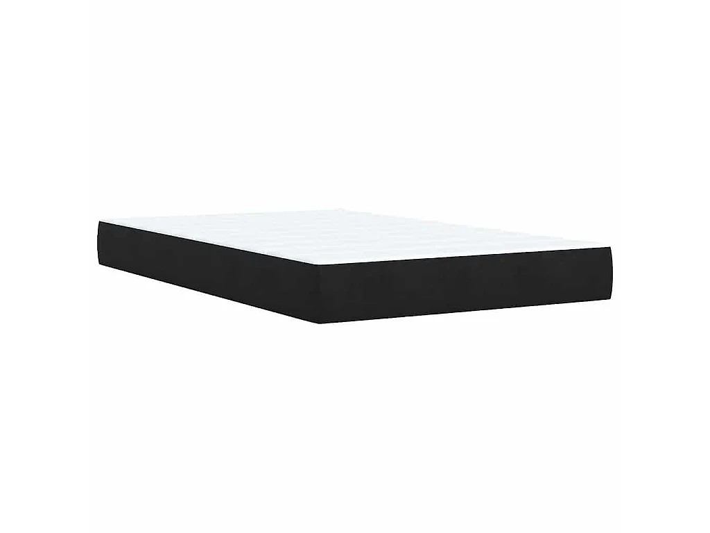 Cama box spring con colchón terciopelo negro 120x190 cm