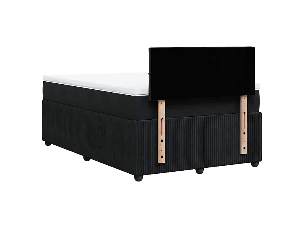 Boxspring met matras fluweel zwart 120x190 cm