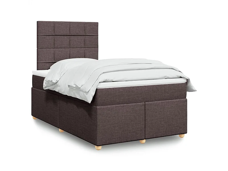 Boxspringbett mit Matratze Dunkelbraun 120x190 cm Stoff