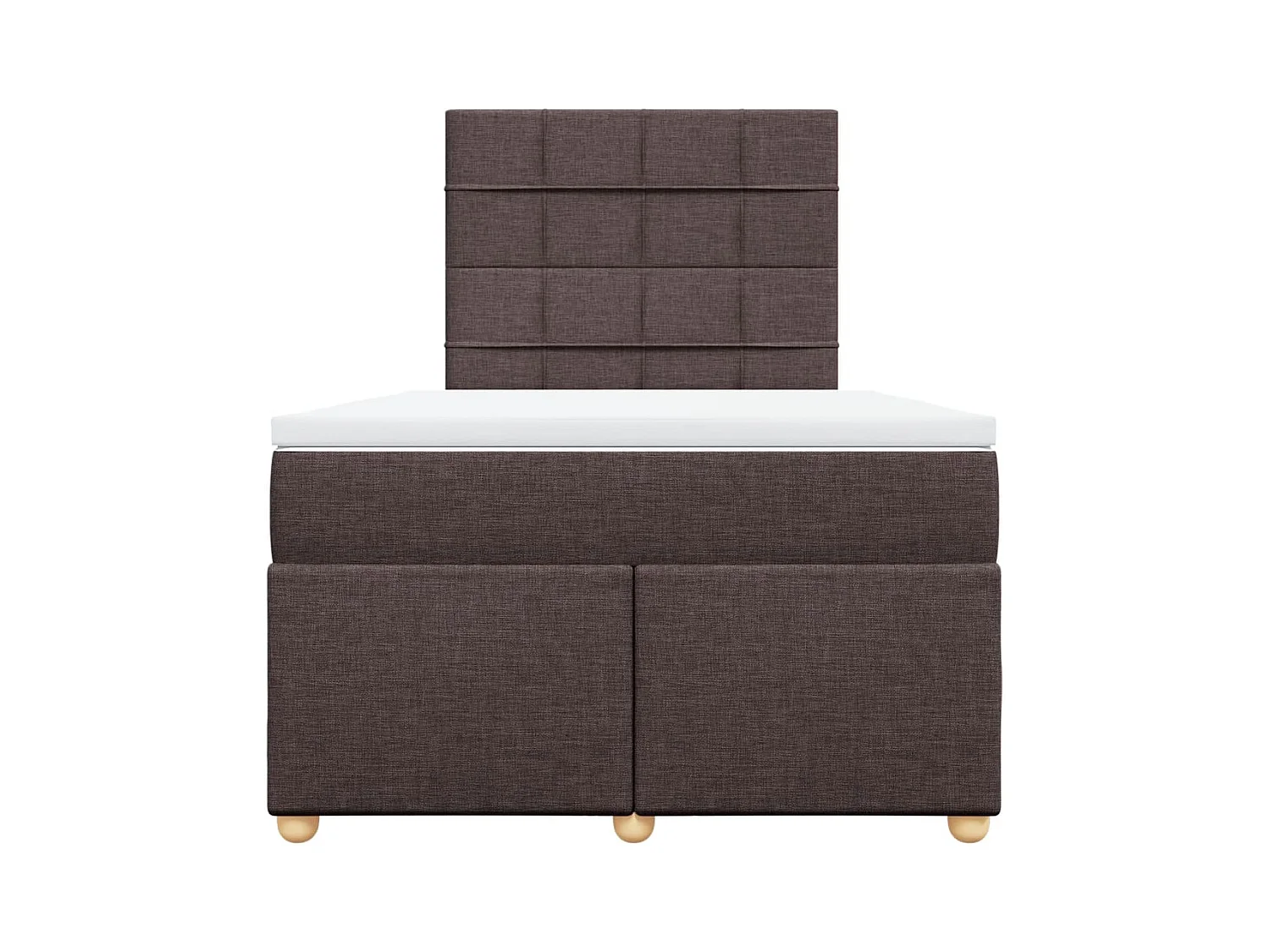 Sommier à lattes de lit et matelas marron foncé 120x190cm tissu