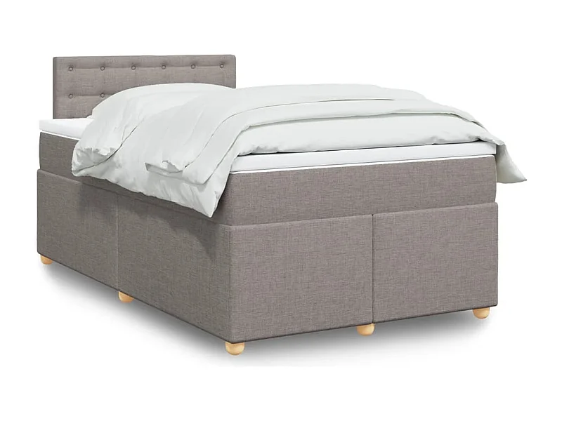 Sommier à lattes de lit avec matelas Taupe 120x200 cm Tissu