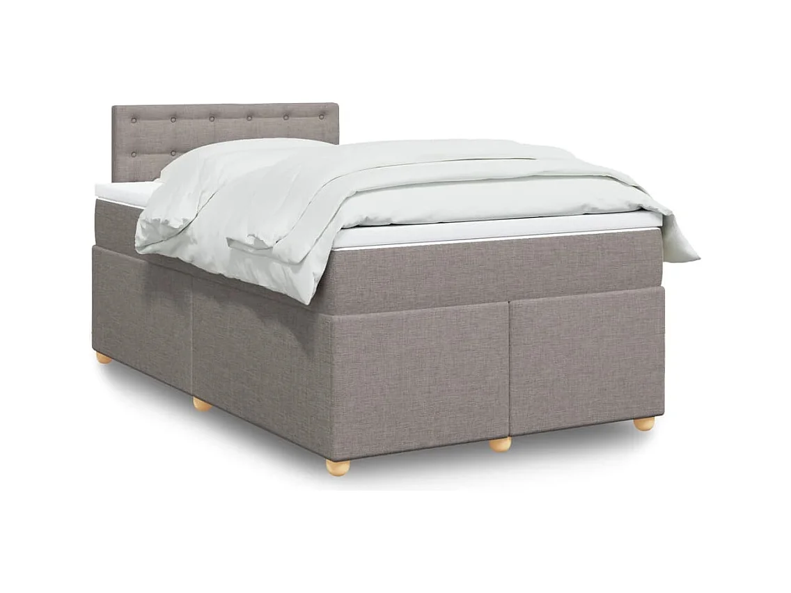 Sommier à lattes de lit avec matelas Taupe 120x200 cm Tissu