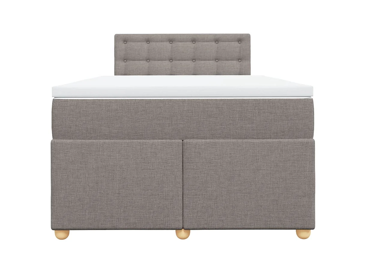 Sommier à lattes de lit avec matelas Taupe 120x200 cm Tissu