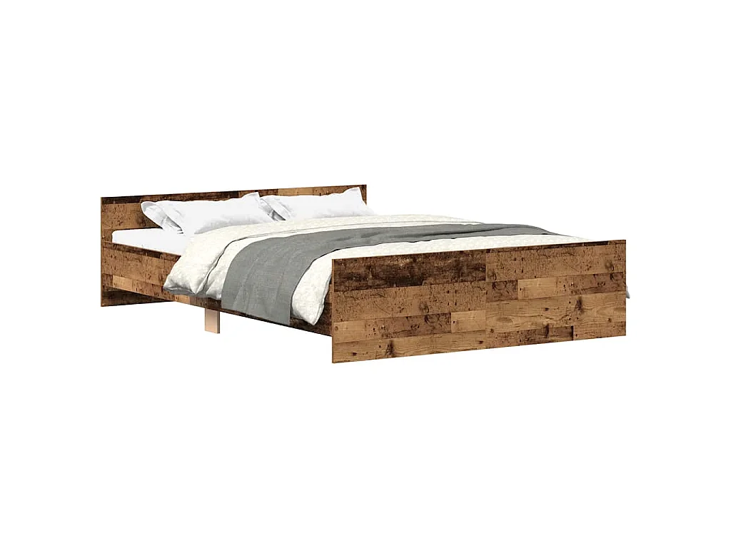 Estrutura de cama sem colchão 120x190 cm madeira velha