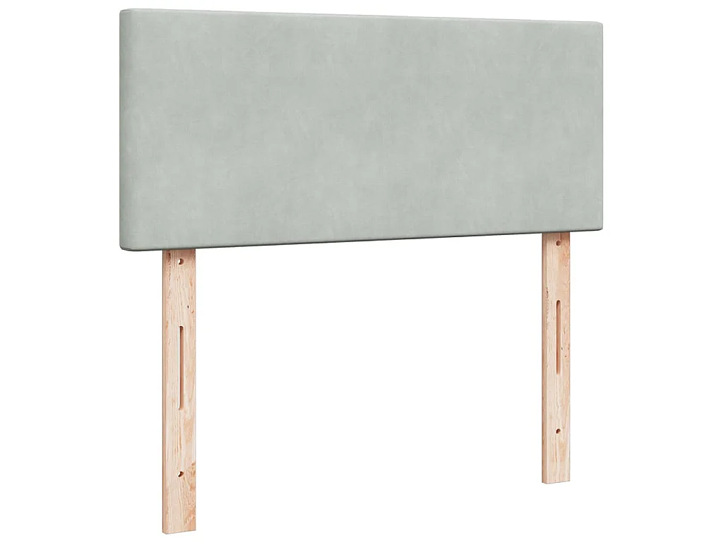 Pouf Letto con Materasso Grigio Chiaro 120x190 cm in Velluto