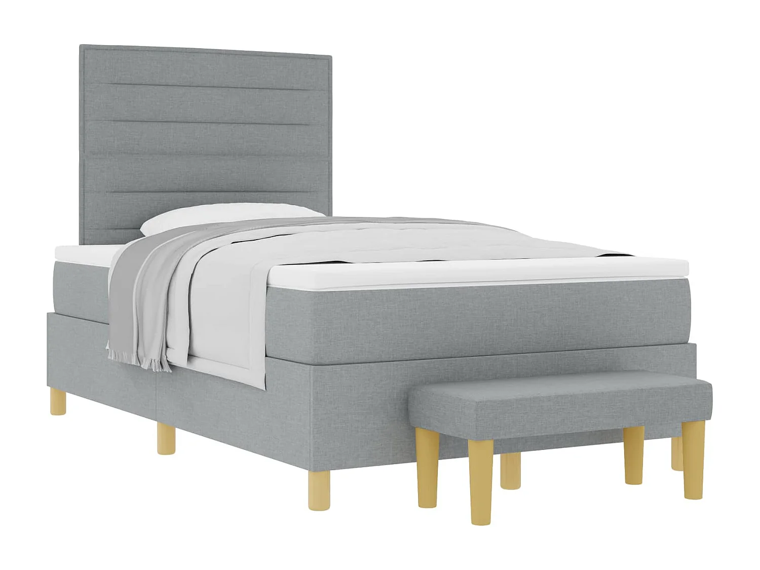 Boxspring bed met matras Lichtgrijs 120 x 190 cm Stof