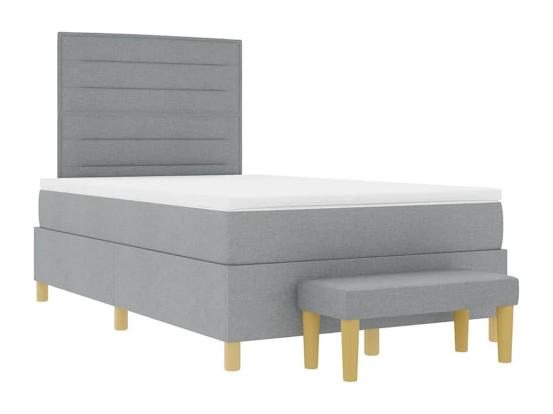Boxspring bed met matras Lichtgrijs 120 x 190 cm Stof