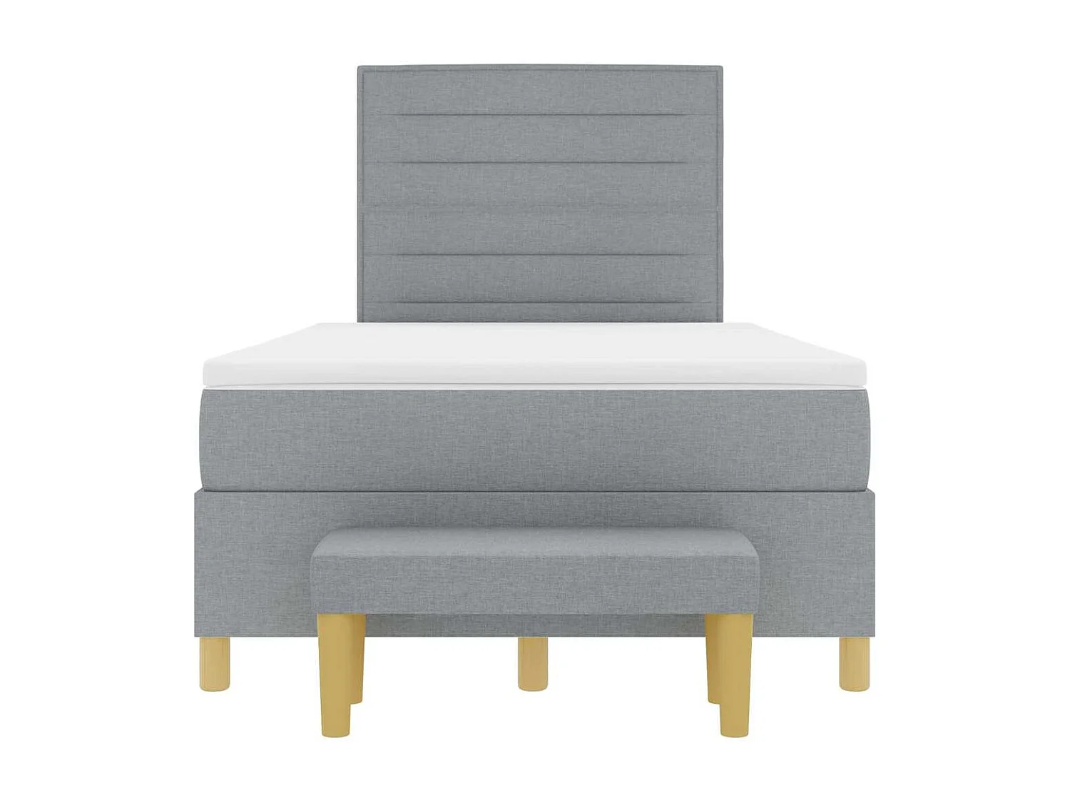 Boxspring bed met matras Lichtgrijs 120 x 190 cm Stof