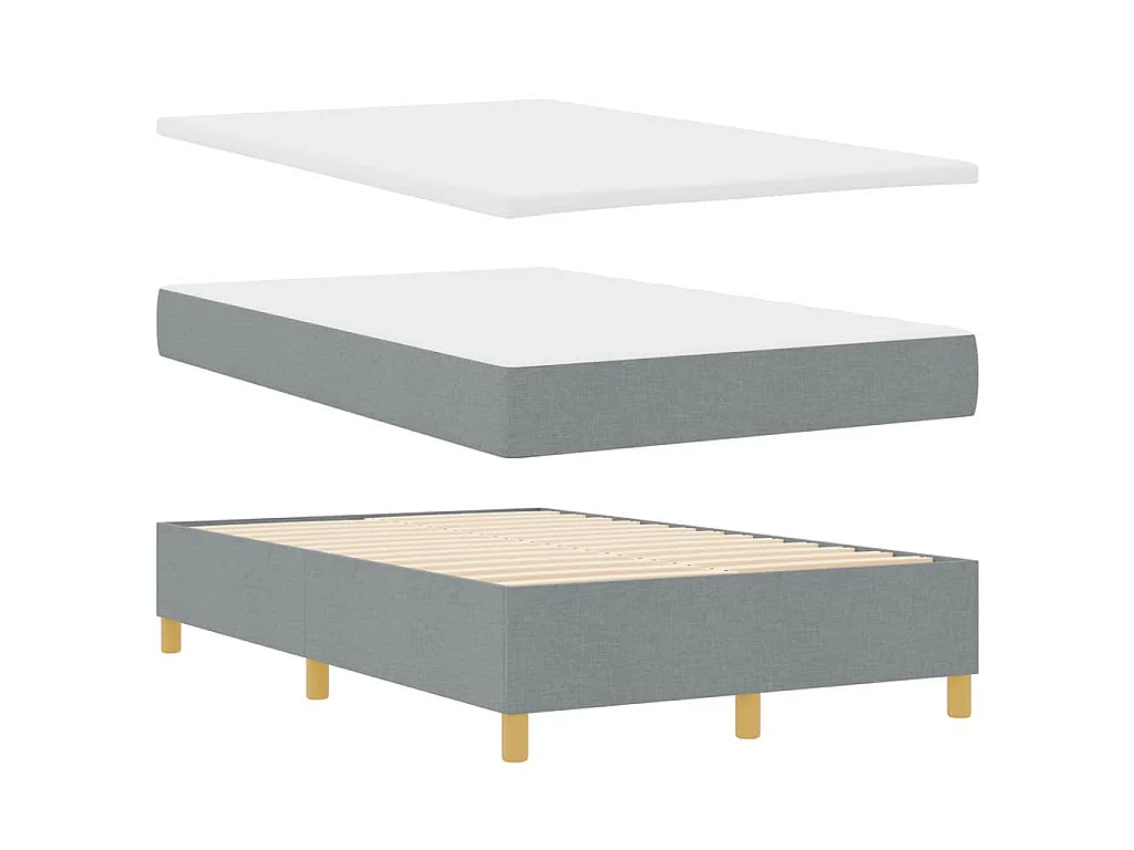 Boxspring bed met hoofdeinde Lichtgrijs 190 x 120 cm Stof