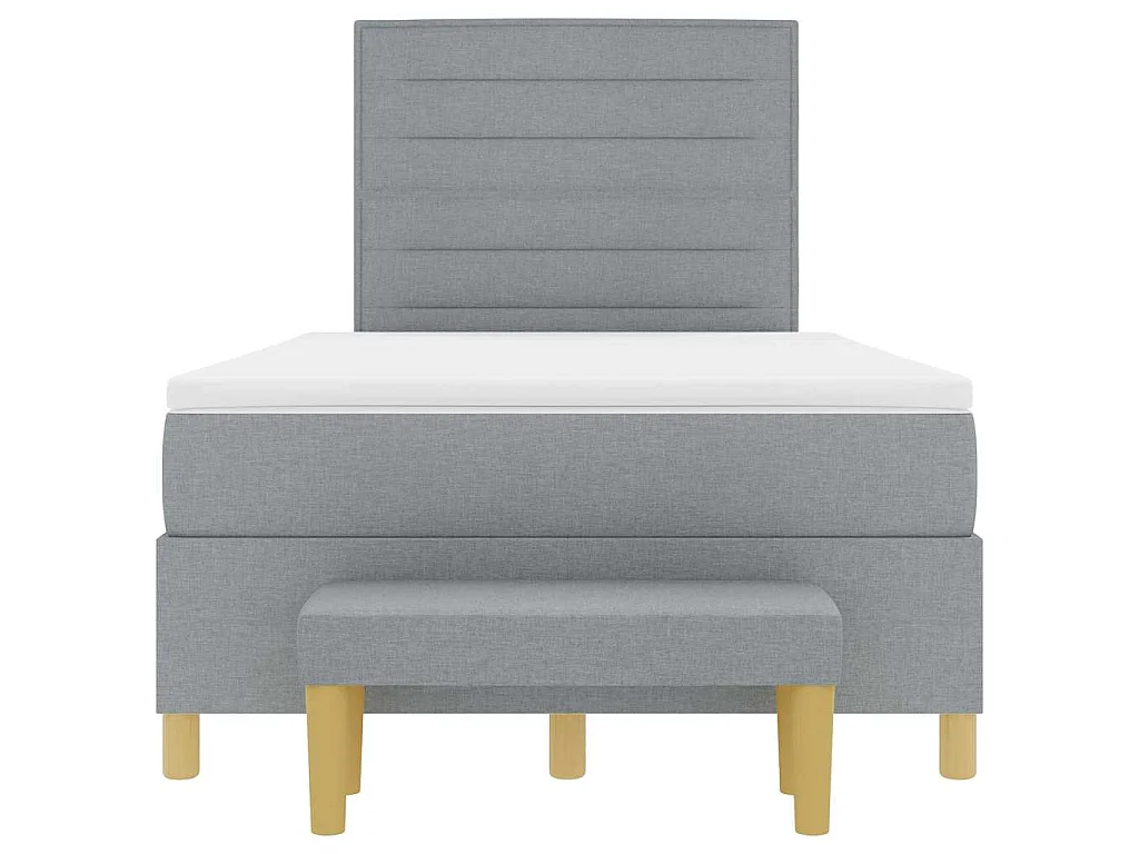 Boxspring bed met hoofdeinde Lichtgrijs 190 x 120 cm Stof