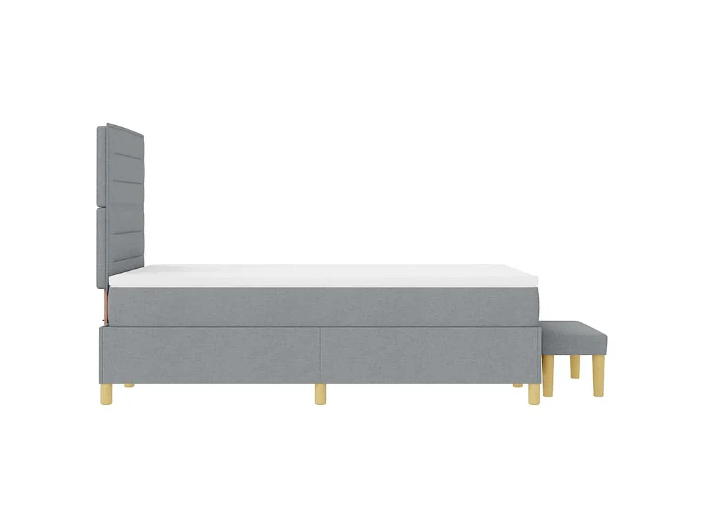 Boxspring bed met hoofdeinde Lichtgrijs 190 x 120 cm Stof