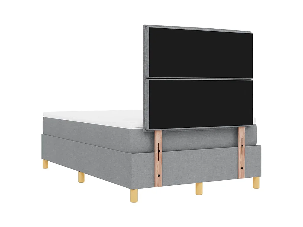 Boxspring bed met hoofdeinde Lichtgrijs 190 x 120 cm Stof