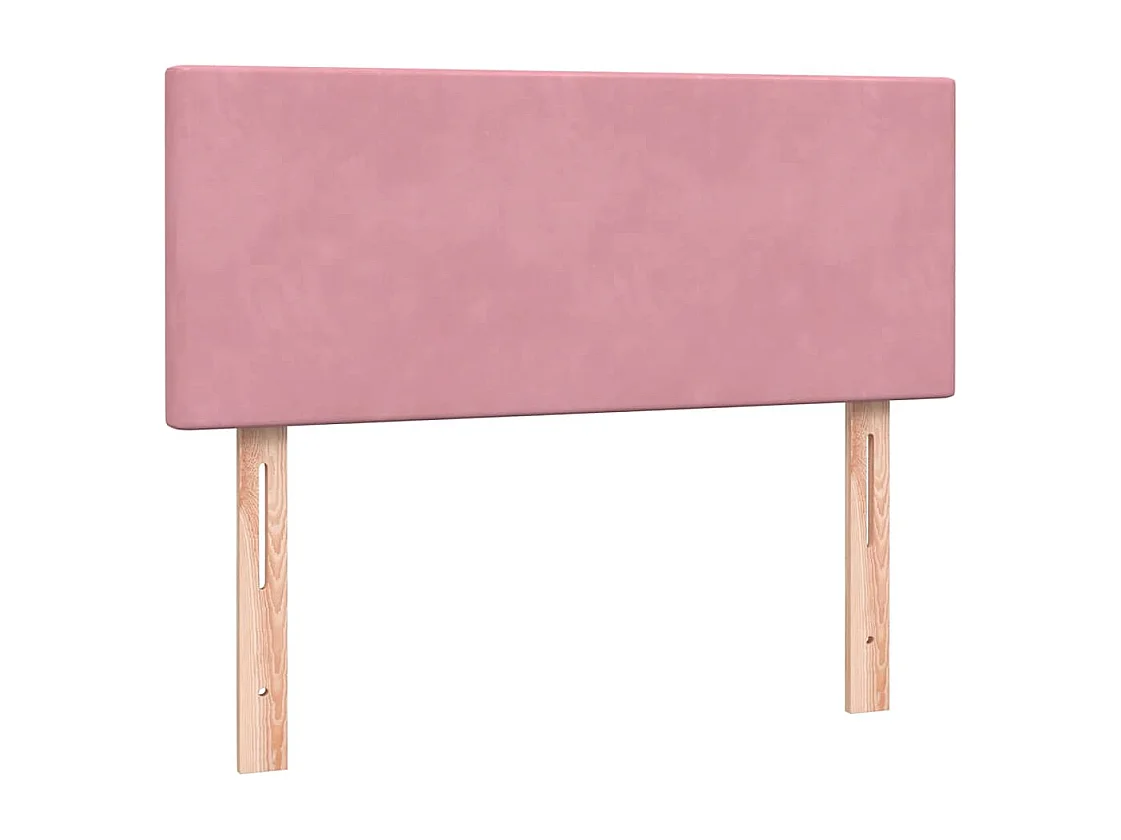 Sommier à lattes de lit avec matelas et LED rose 120x220 cm velours