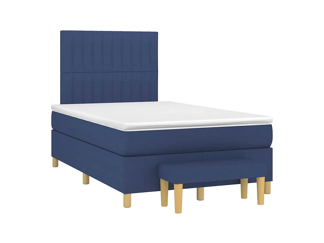 Sommier à lattes de lit avec matelas bleu 120x190 cm tissu